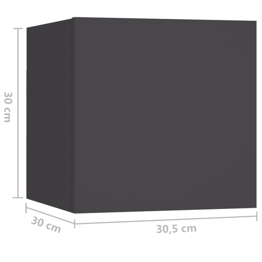 Nachttisch Grau 30,5x30x30 cm Spanplatte