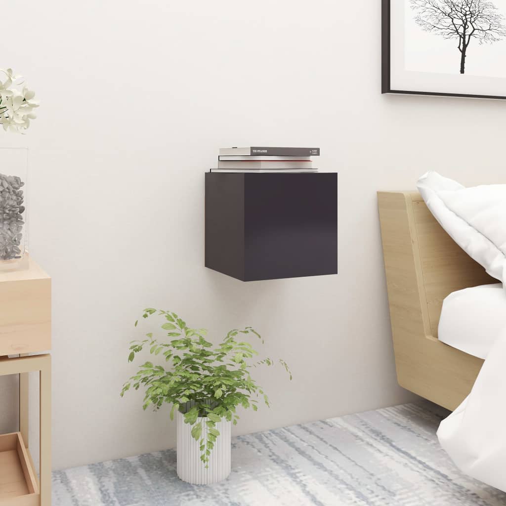 Nachttisch Grau 30,5x30x30 cm Spanplatte