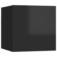 Thumbnail for Nachttische 2 Stk. Hochglanz-Schwarz 30,5x30x30 cm Spanplatte
