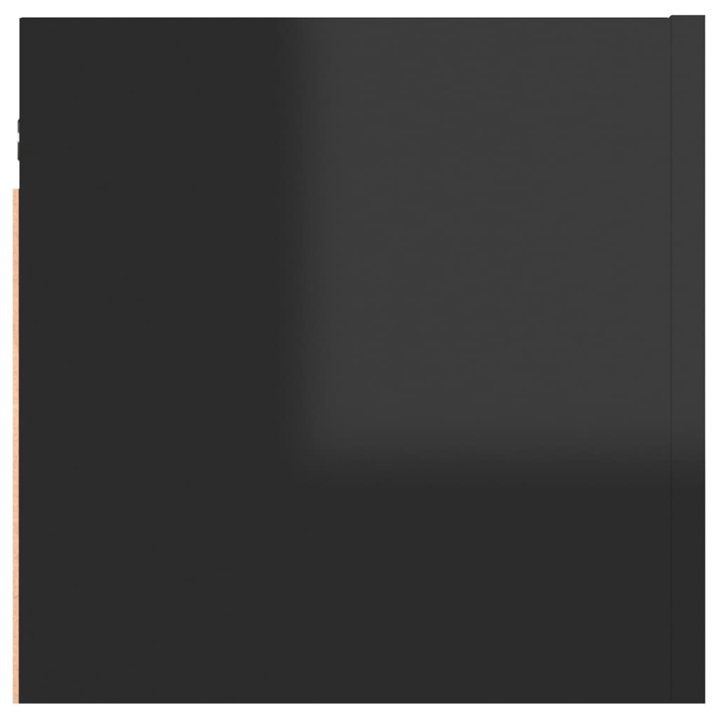 Nachttische 2 Stk. Hochglanz-Schwarz 30,5x30x30 cm Spanplatte