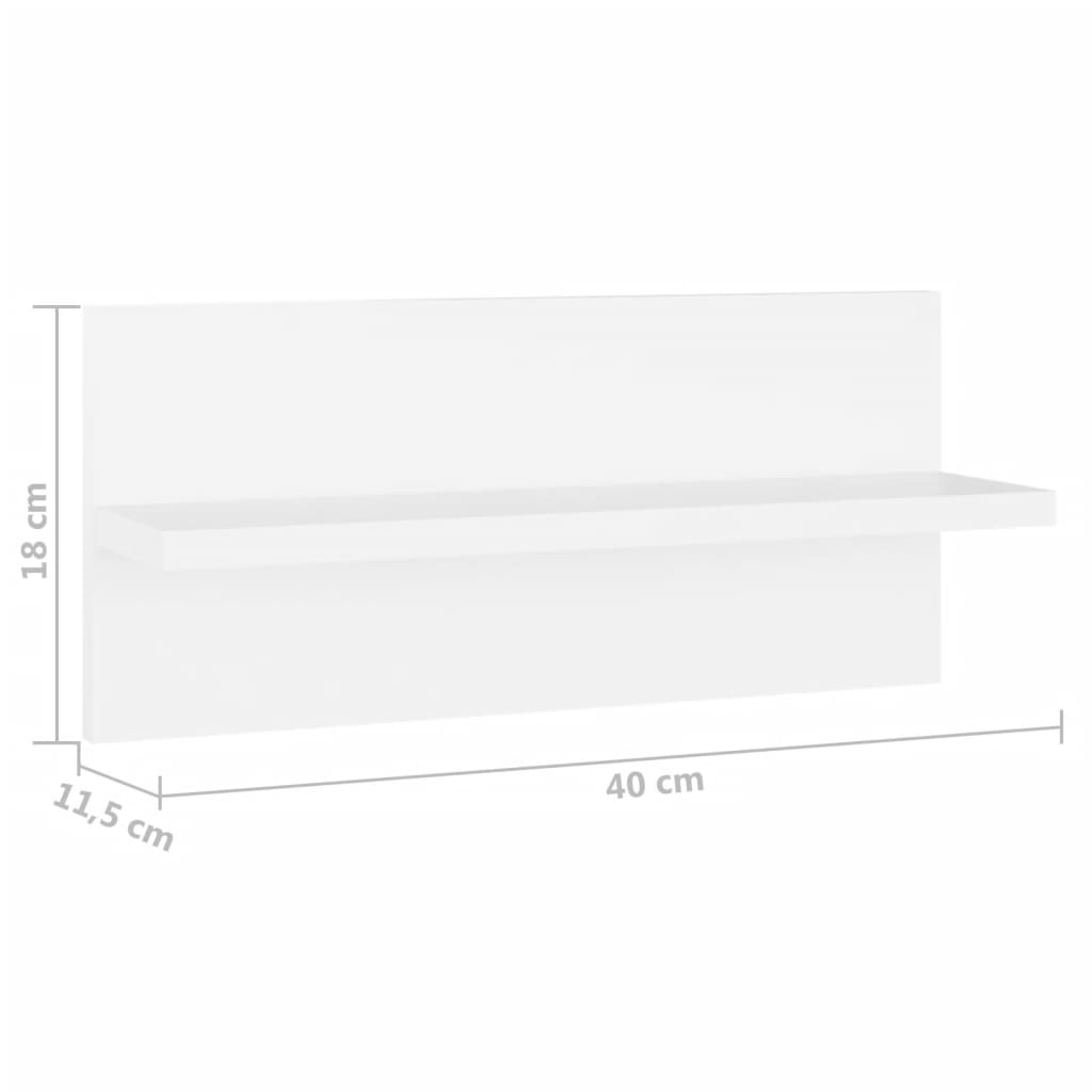 Wandregale 2 Stk. Weiß 40x11,5x18 cm Holzwerkstoff