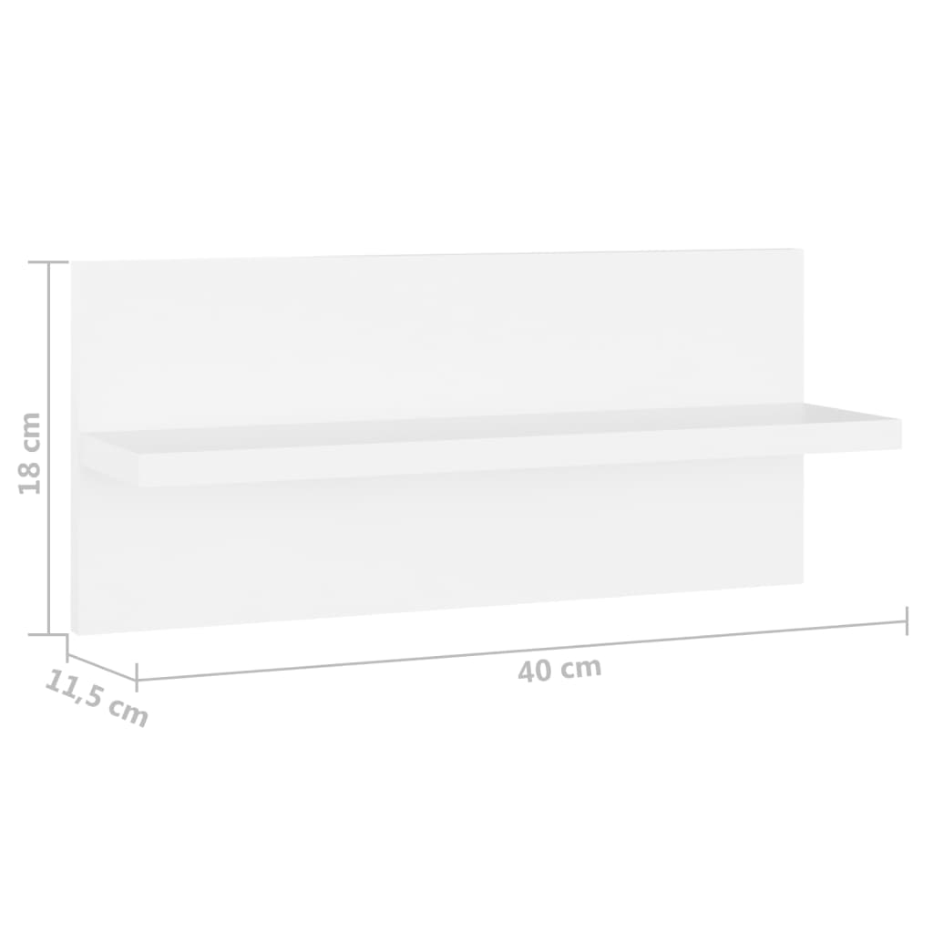 Wandregale 4 Stk. Weiß 40x11,5x18 cm Spanplatte