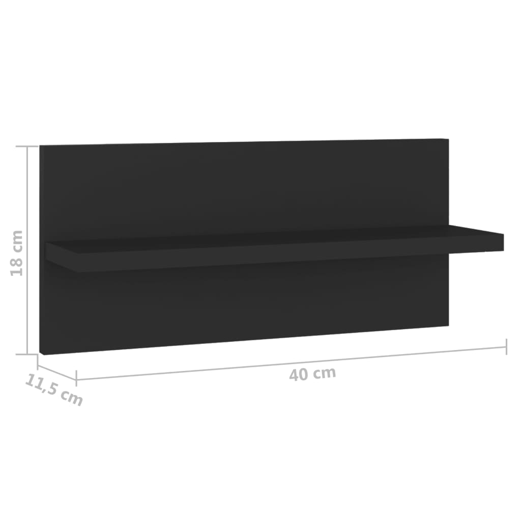 Wandregale 2 Stk. Schwarz 40x11,5x18 cm Holzwerkstoff