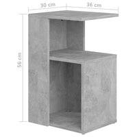 Thumbnail for Beistelltisch Betongrau 36x30x56 cm Holzwerkstoff