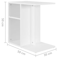 Thumbnail for Beistelltisch Weiß 50x30x50 cm Holzwerkstoff