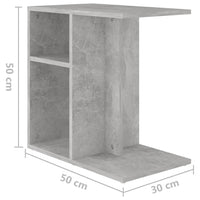 Thumbnail for Beistelltisch Betongrau 50x30x50 cm Holzwerkstoff