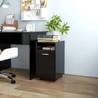 Thumbnail for Beistellschrank mit Rollen Schwarz 33x38x60 cm Holzwerkstoff