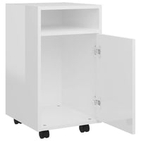 Thumbnail for Beistellschrank mit Rollen Hochglanz-Weiß 33x38x60 cm