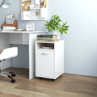 Thumbnail for Beistellschrank mit Rollen Hochglanz-Weiß 33x38x60 cm