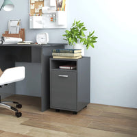 Thumbnail for Beistellschrank mit Rollen Hochglanz-Grau 33x38x60 cm