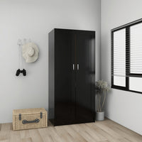 Thumbnail for Kleiderschrank Schwarz 82,5x51,5x180 cm Holzwerkstoff