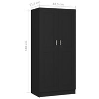 Thumbnail for Kleiderschrank Schwarz 82,5x51,5x180 cm Holzwerkstoff