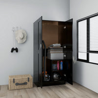 Thumbnail for Kleiderschrank Schwarz 82,5x51,5x180 cm Holzwerkstoff