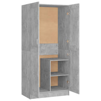 Thumbnail for Kleiderschrank Betongrau 82,5x51,5x180 cm Holzwerkstoff