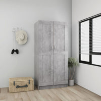 Thumbnail for Kleiderschrank Betongrau 82,5x51,5x180 cm Holzwerkstoff