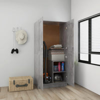 Thumbnail for Kleiderschrank Betongrau 82,5x51,5x180 cm Holzwerkstoff