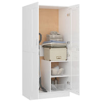 Thumbnail for Kleiderschrank Hochglanz-Weiß 82,5x51,5x180 cm Holzwerkstoff