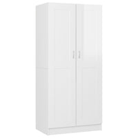 Thumbnail for Kleiderschrank Hochglanz-Weiß 82,5x51,5x180 cm Holzwerkstoff