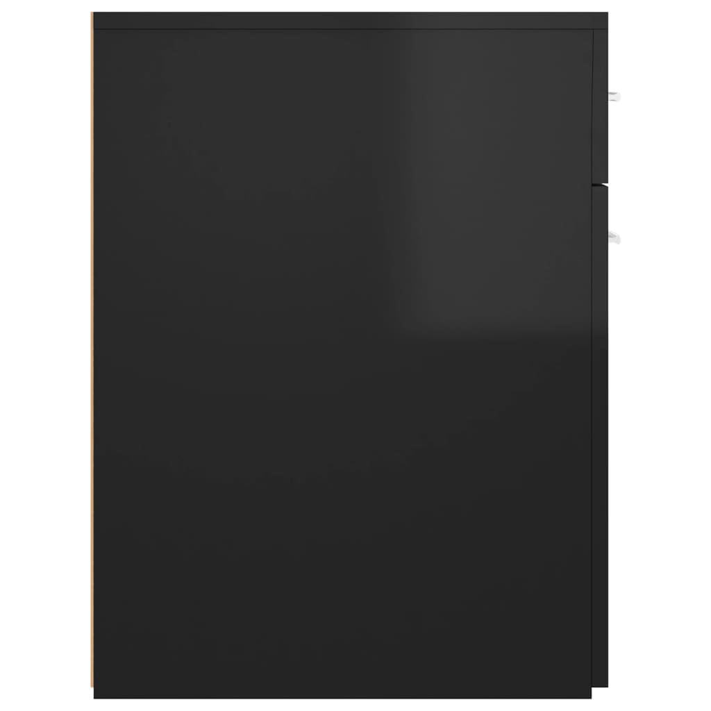 Apothekerschrank Hochglanz-Schwarz 20x45,5x60 cm Holzwerkstoff