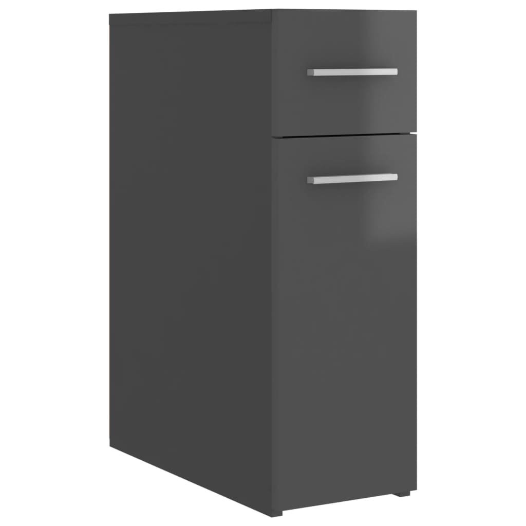 Apothekerschrank Hochglanz-Grau 20x45,5x60 cm Holzwerkstoff