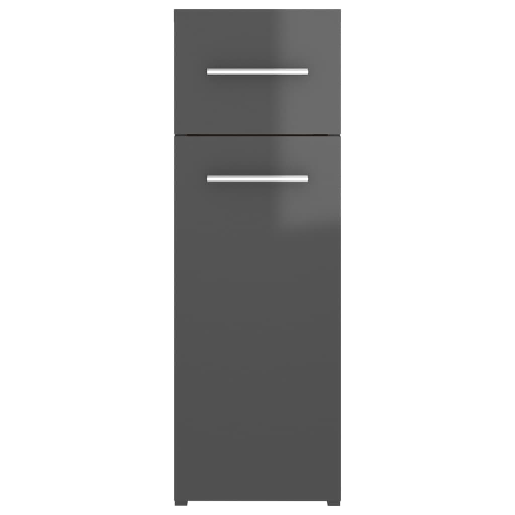 Apothekerschrank Hochglanz-Grau 20x45,5x60 cm Holzwerkstoff