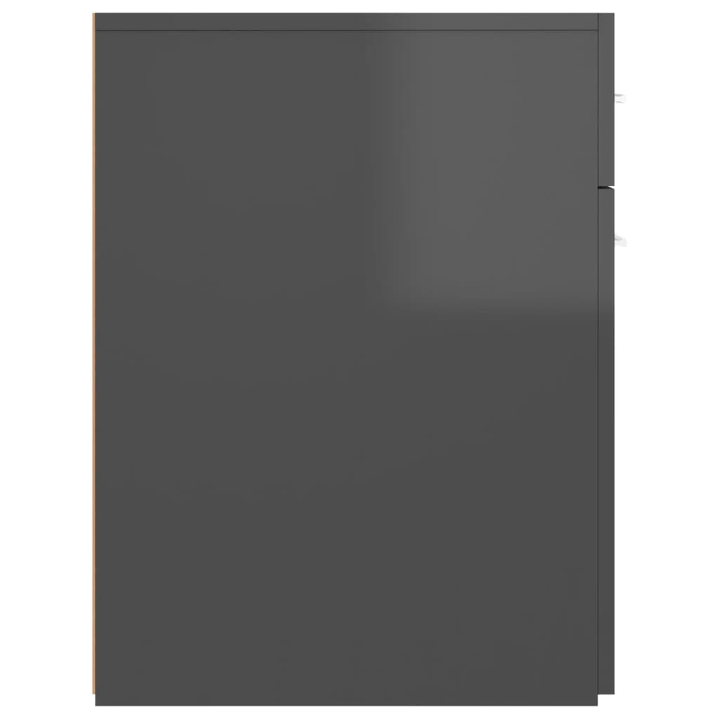 Apothekerschrank Hochglanz-Grau 20x45,5x60 cm Holzwerkstoff
