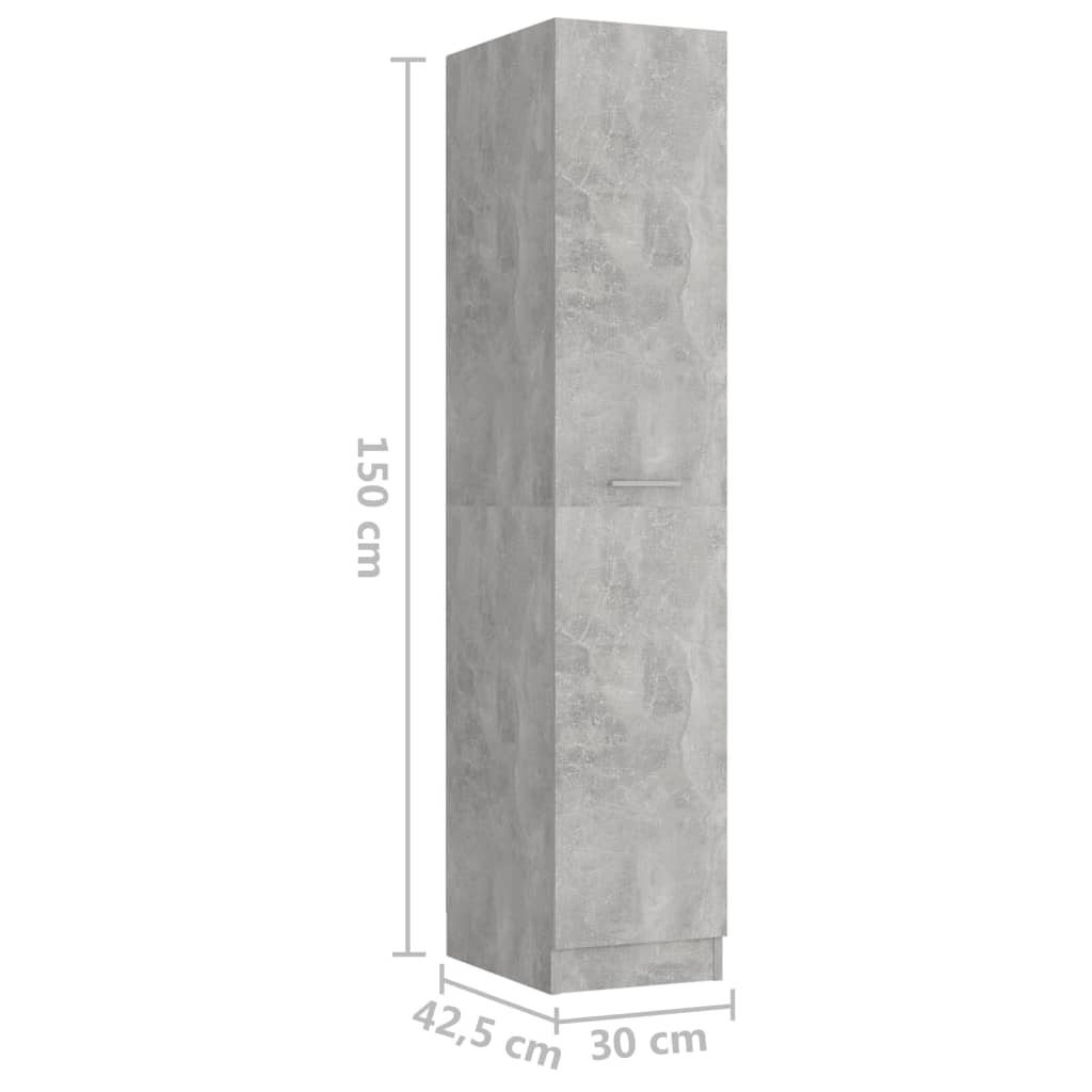 Apothekerschrank Betongrau 30x42,5x150 cm Holzwerkstoff