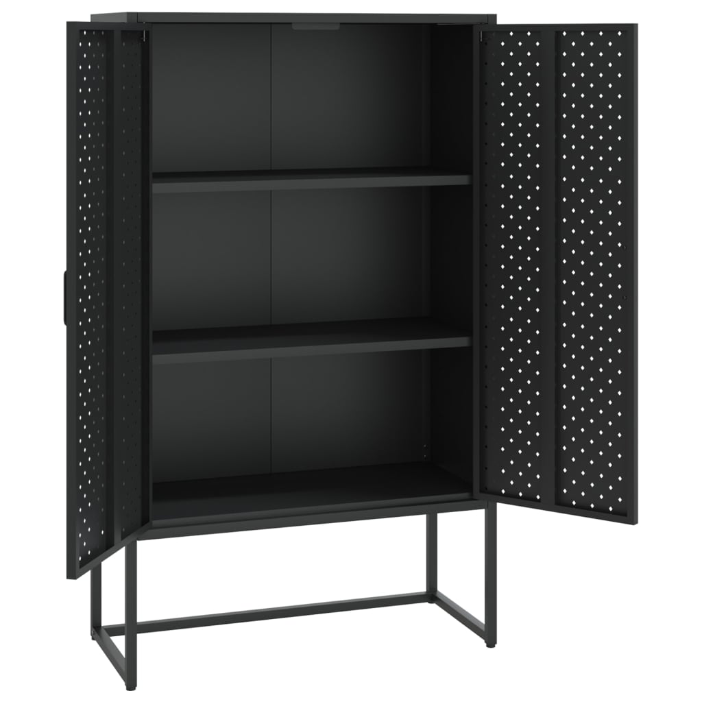 Highboard Schwarz 80x35x135 cm Stahl