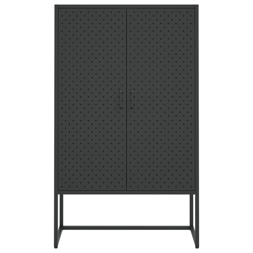 Highboard Schwarz 80x35x135 cm Stahl