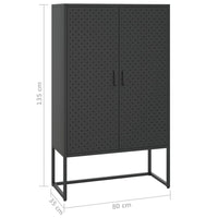 Thumbnail for Highboard Schwarz 80x35x135 cm Stahl