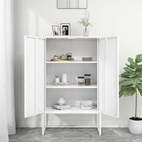 Thumbnail for Highboard Weiß 80x35x135 cm Stahl