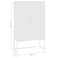 Thumbnail for Highboard Weiß 80x35x135 cm Stahl