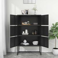 Thumbnail for Highboard Schwarz 80x35x135 cm Stahl