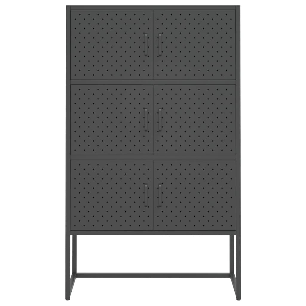 Highboard Anthrazit 80x35x135 cm Stahl
