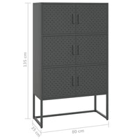 Thumbnail for Highboard Anthrazit 80x35x135 cm Stahl
