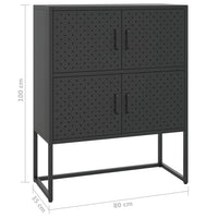 Thumbnail for Highboard Schwarz 80x35x100 cm Stahl