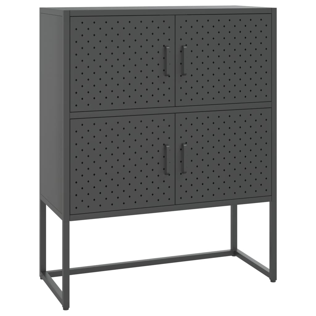 Highboard Anthrazit 80x35x100 cm Stahl