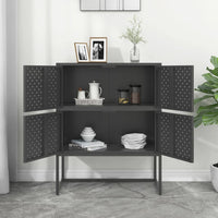 Thumbnail for Highboard Anthrazit 80x35x100 cm Stahl