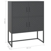 Thumbnail for Highboard Anthrazit 80x35x100 cm Stahl
