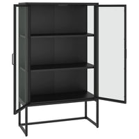 Thumbnail for Highboard Schwarz 80x35x135 cm Stahl und Gehärtetes Glas