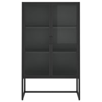 Thumbnail for Highboard Schwarz 80x35x135 cm Stahl und Gehärtetes Glas