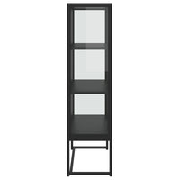 Thumbnail for Highboard Schwarz 80x35x135 cm Stahl und Gehärtetes Glas
