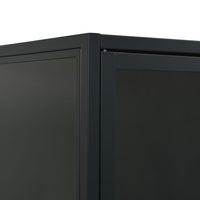 Thumbnail for Highboard Schwarz 80x35x135 cm Stahl und Gehärtetes Glas