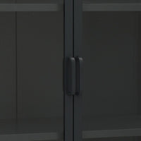Thumbnail for Highboard Schwarz 80x35x135 cm Stahl und Gehärtetes Glas