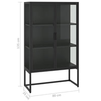 Thumbnail for Highboard Schwarz 80x35x135 cm Stahl und Gehärtetes Glas