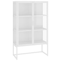 Thumbnail for Highboard Weiß 80x35x135 cm Stahl und Gehärtetes Glas