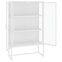 Thumbnail for Highboard Weiß 80x35x135 cm Stahl und Gehärtetes Glas