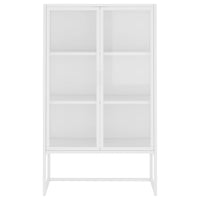 Thumbnail for Highboard Weiß 80x35x135 cm Stahl und Gehärtetes Glas