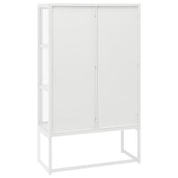Thumbnail for Highboard Weiß 80x35x135 cm Stahl und Gehärtetes Glas
