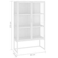 Thumbnail for Highboard Weiß 80x35x135 cm Stahl und Gehärtetes Glas